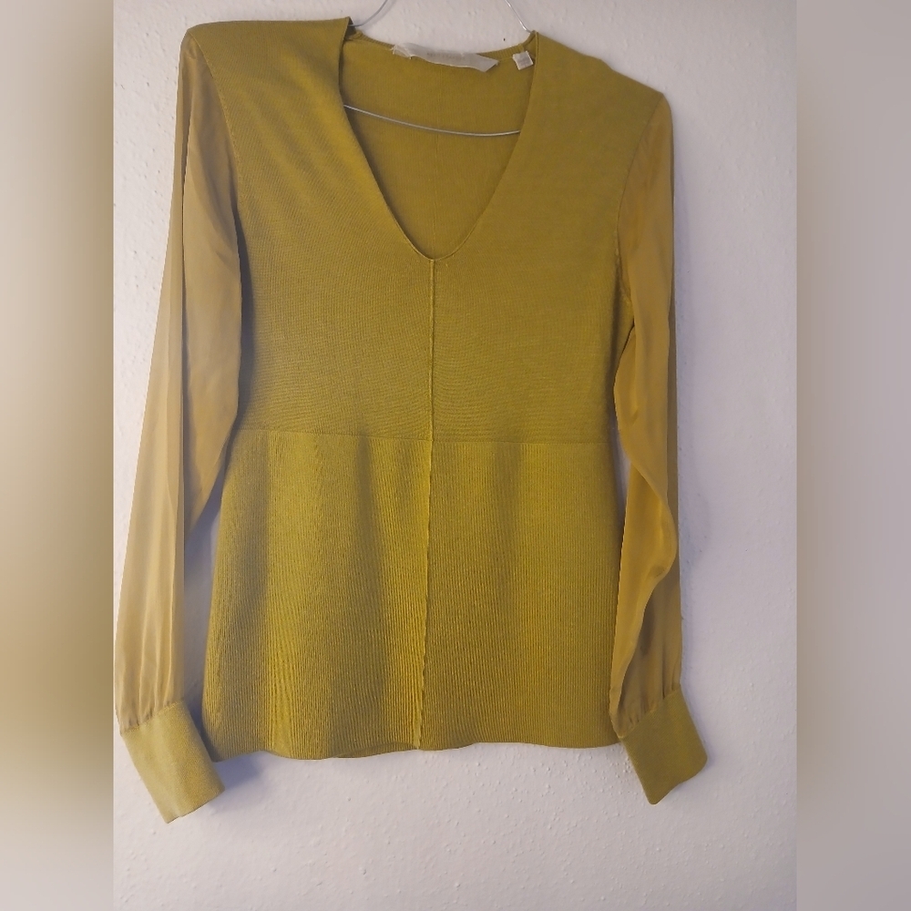 Reed Krakoff‎ Golden V-Neck Blouse